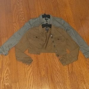2 Crop Length Jackets Size: Small